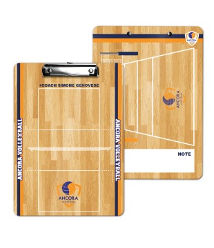 Set Lavagnetta tattica allenatore Pallavolo e Tracolla - Modello Classic Silver